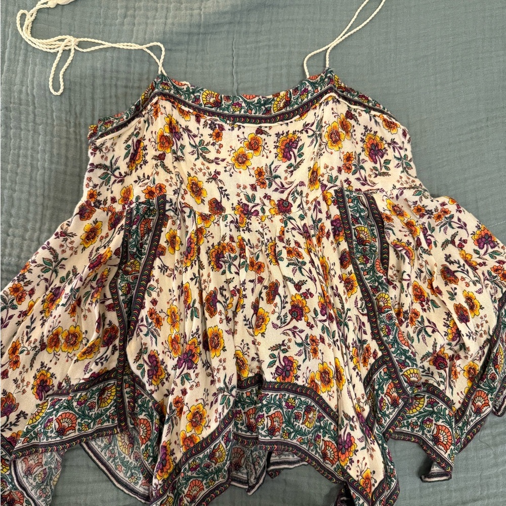 American Eagle Outfitters Brown and Orange Asymmetrical Camisole